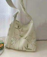 Bamboo Leaf National Style Canvas Shoulder Crossbody Bag